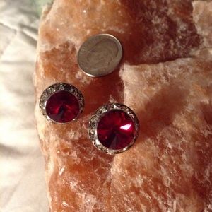 Crystal Red Earrings 👻 2/ $10